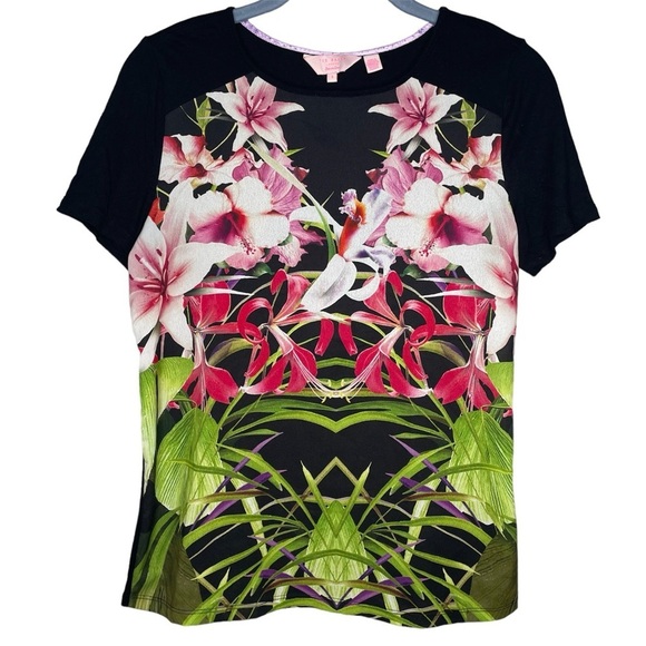Ted Baker London Renella Mirrored Tropics Graphic Tee - Picture 2 of 6